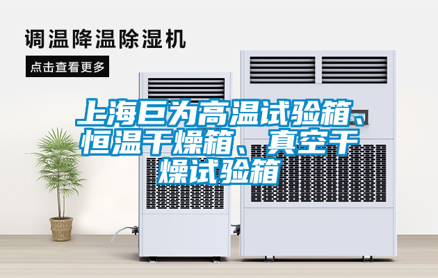上海巨為高溫試驗箱、恒溫干燥箱、真空干燥試驗箱