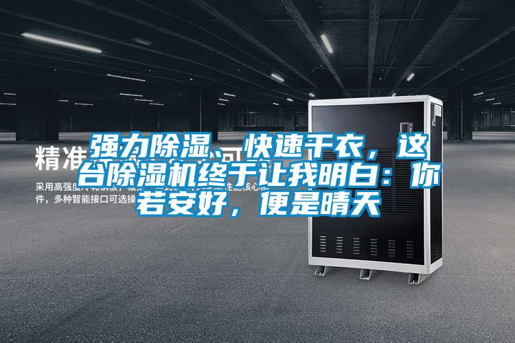 強力除濕、快速干衣，這臺除濕機終于讓我明白：你若安好，便是晴天
